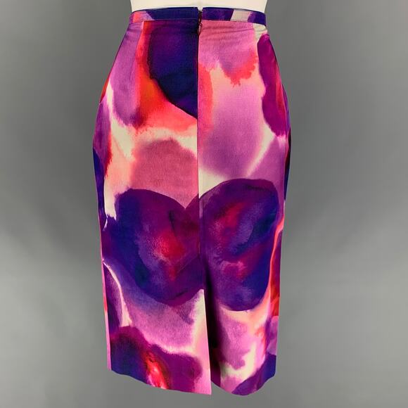 BURBERRY PRORSUM Spring 2015 Size 4 Multi-Color Silk / Cotton Abstract Skirt - Picture 4 of 7